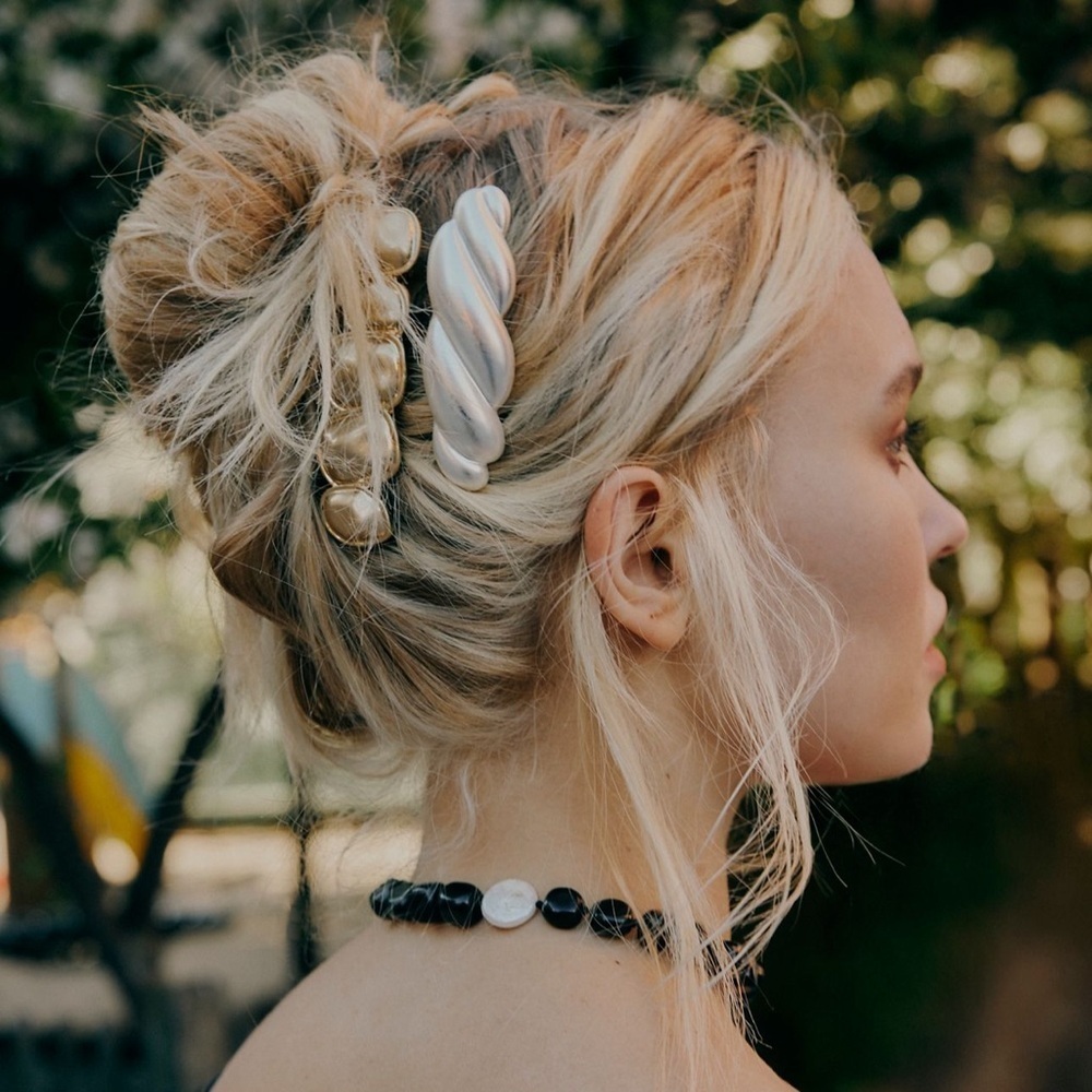 NWT Free People Oh So French Barrette in Silver